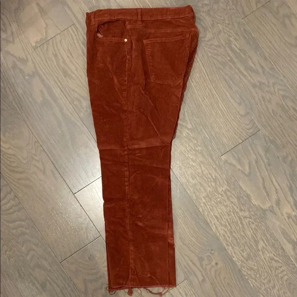 DL1961 Brown/rust corduroy pants raw hem - Picture 1 of 3